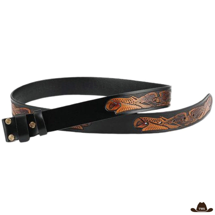 Ceinture Western Sans Boucle Noire