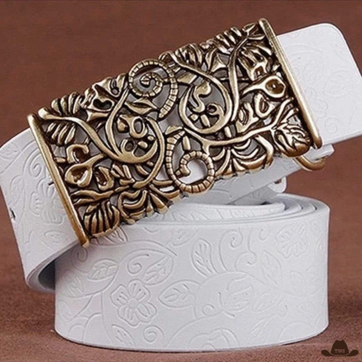 Ceinture Cuir Western Femme Blanche