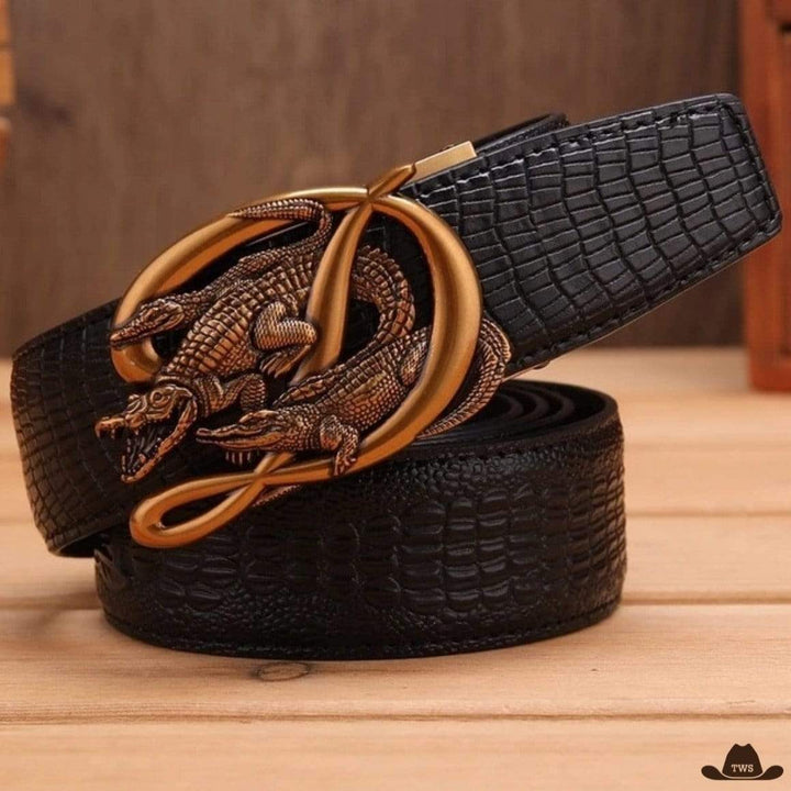 Ceinture Cuir Homme Western Dorée