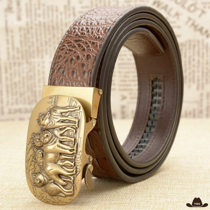 Ceinture en Cuir Western Pour Homme