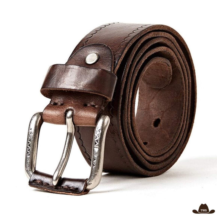 Ceinture de Cuir Western Marron