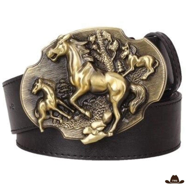 Ceinture de Western en Cuir - noir