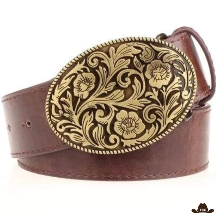 Ceinture Western Design Marron