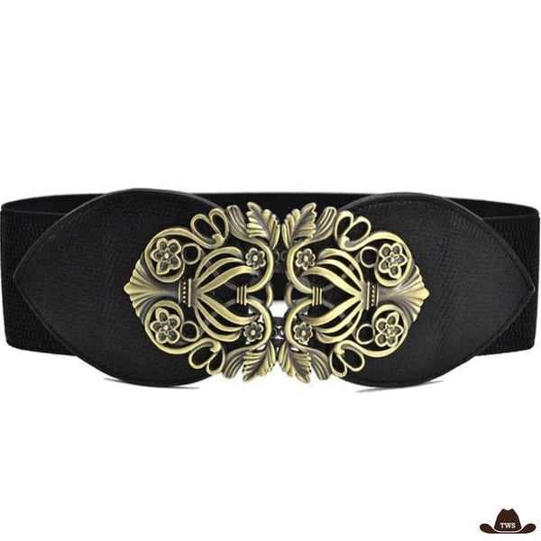 Ceinture Double Boucles Western Dorées