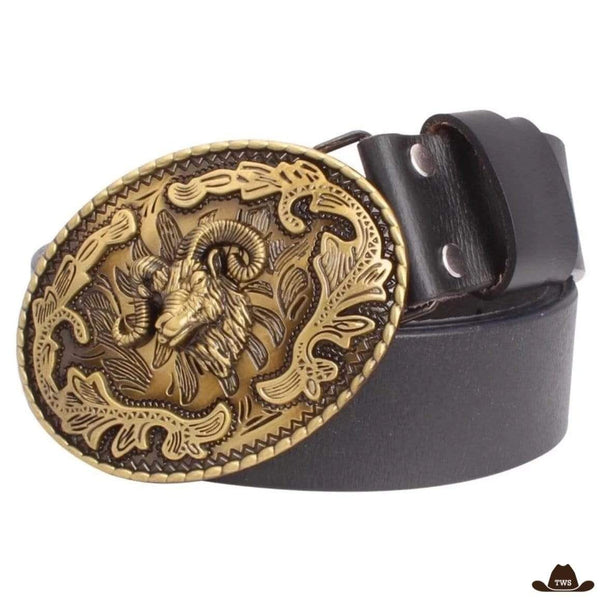 Ceinture en Cuir Motif Western