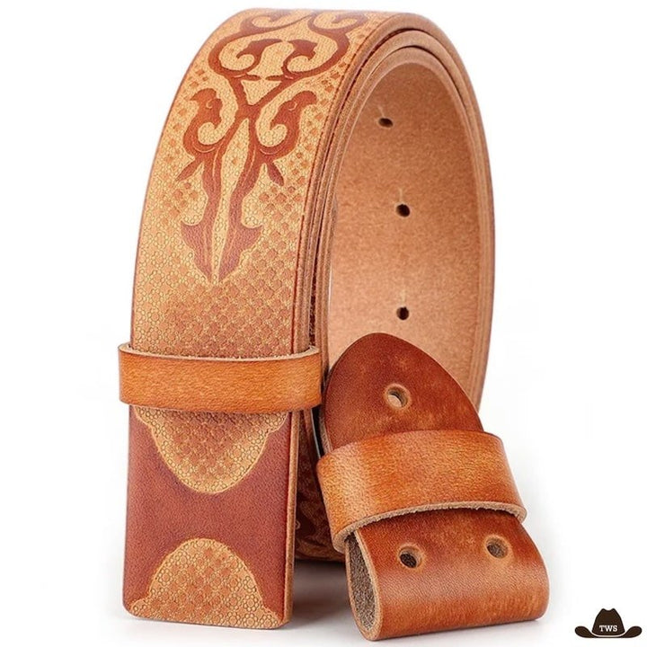 Ceinture Cuir Brun Homme Style Western