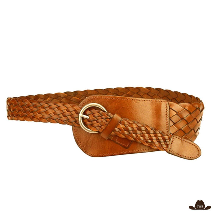 Ceinture en Cuir Western Femme Marron