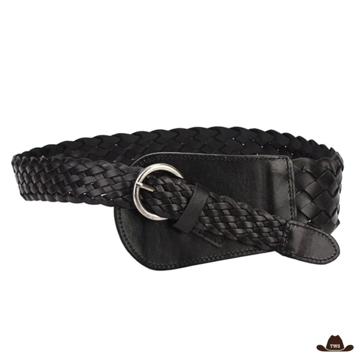 Ceinture en Cuir Western Femme Noire