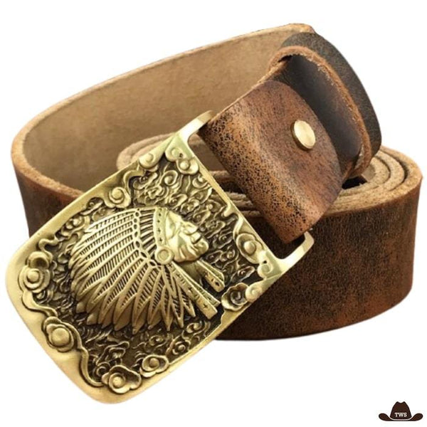 Ceinture Épaisse en Cuir Pour Homme Cowboy