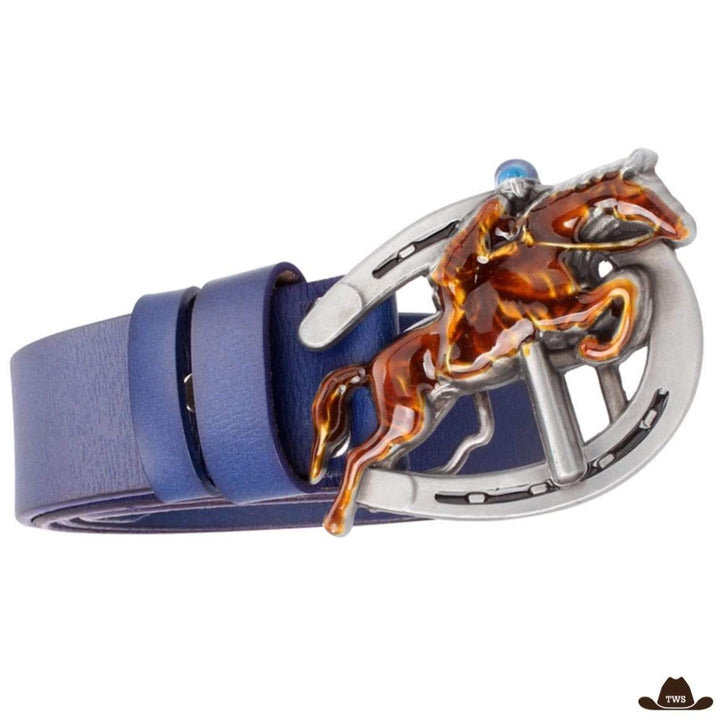 Ceinture Équitation Western Bleue