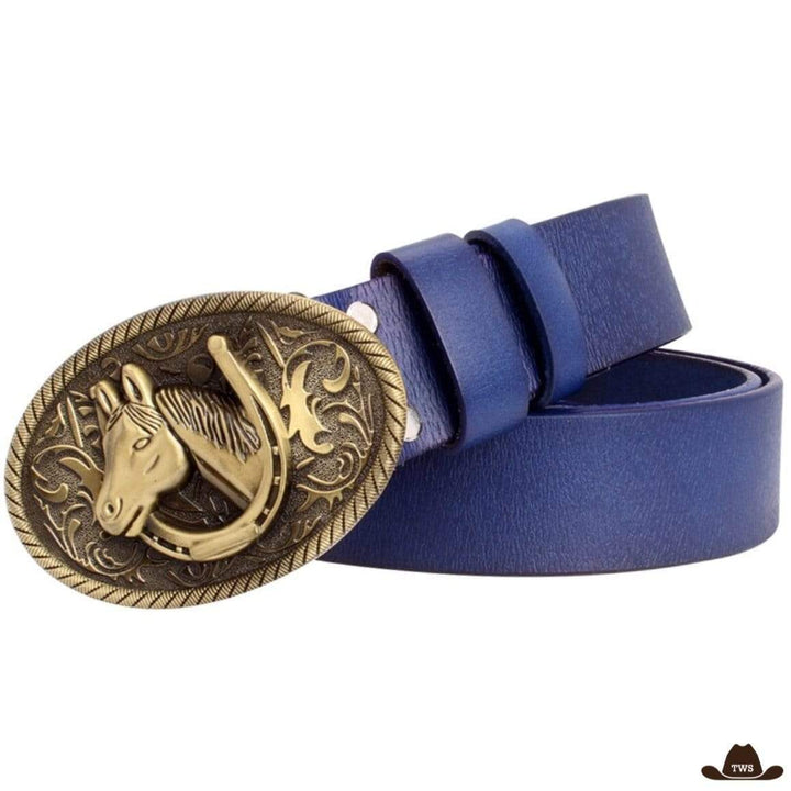 Ceinture Équitation Western Show Bleue