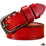 ceinture femme cuir western rouge