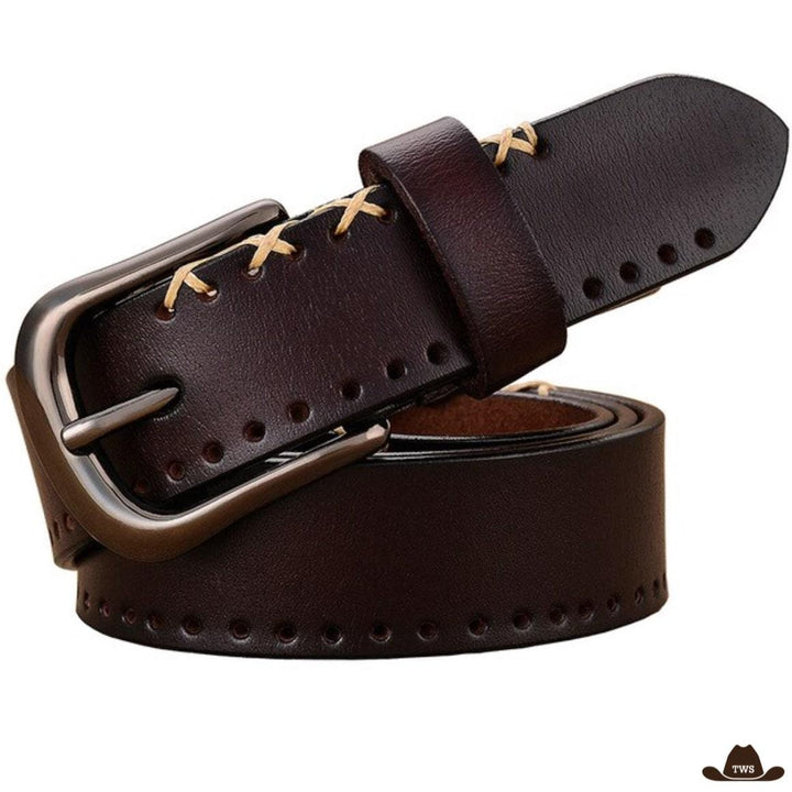 ceinture femme cuir western marron