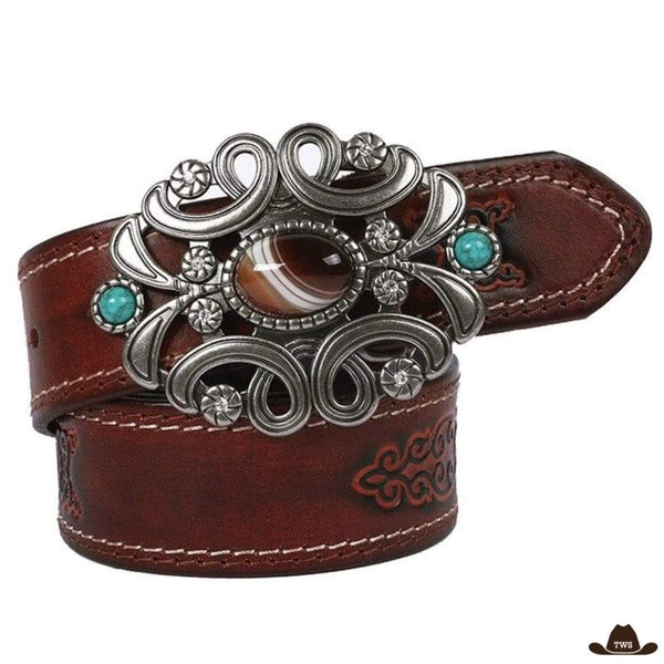 Ceinture Femme Western Marron