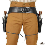 ceinture holster cowboy noire