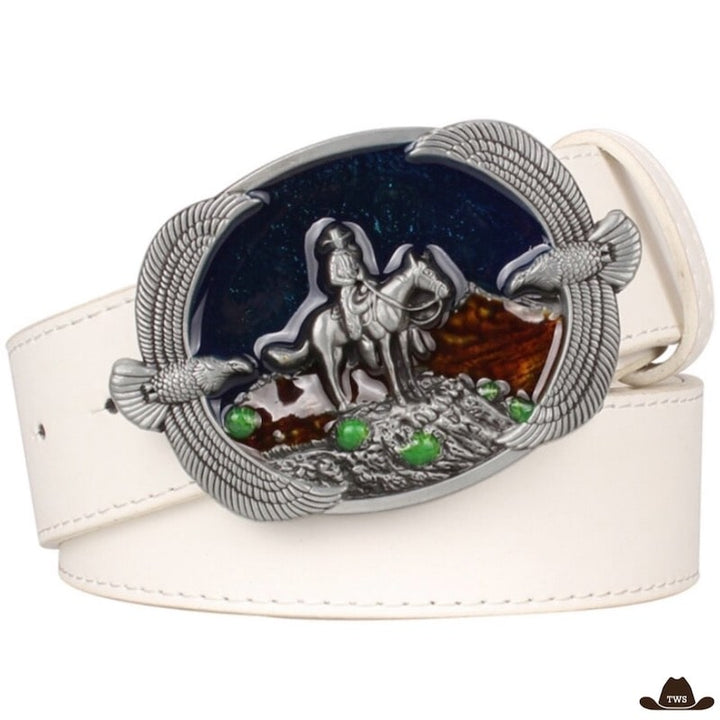 Ceinture Homme Western Blanche