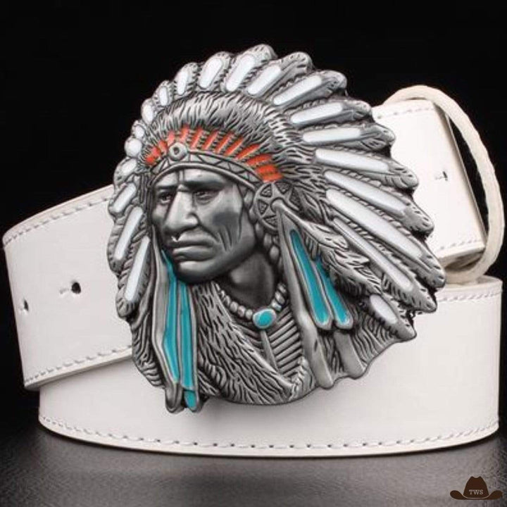 Ceinture inspiration cowboy - blanc argenté