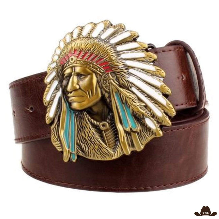 Ceinture inspiration cowboy - marron doré