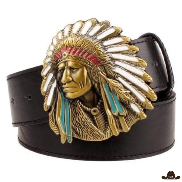 Ceinture inspiration cowboy - noir doré