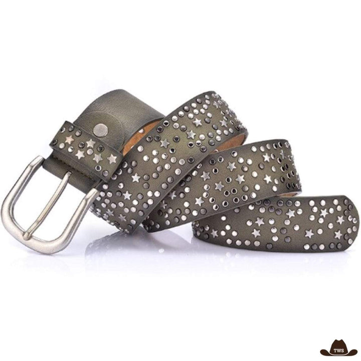 ceinture western femme look verte