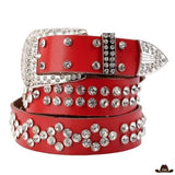Ceinture Strass Country Rouge