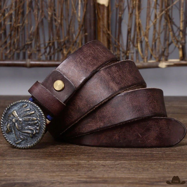 Ceinture Style Western Homme Marron