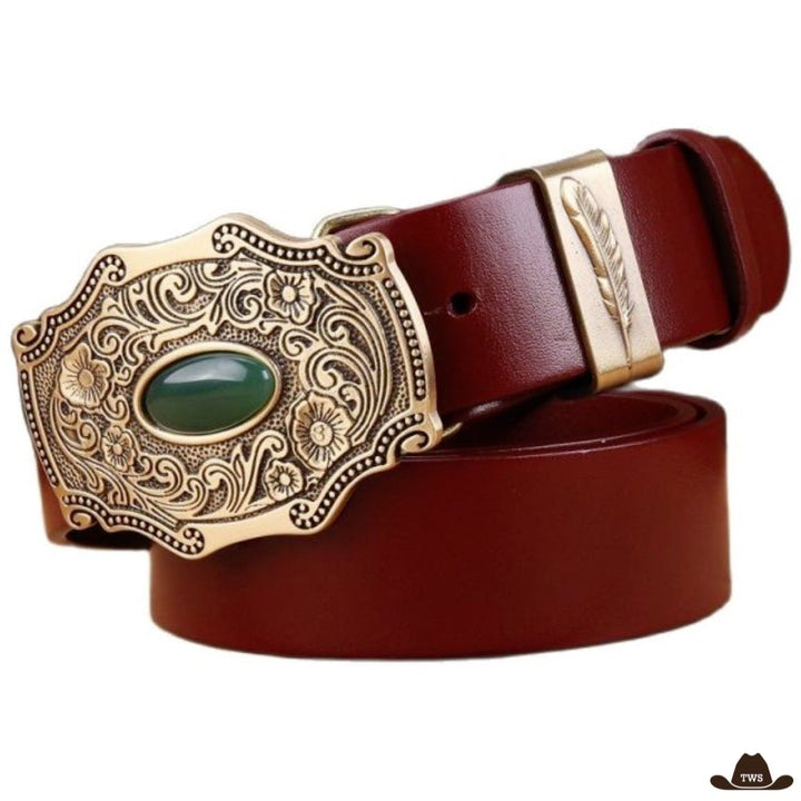 Ceinture Marron Style Western Femme