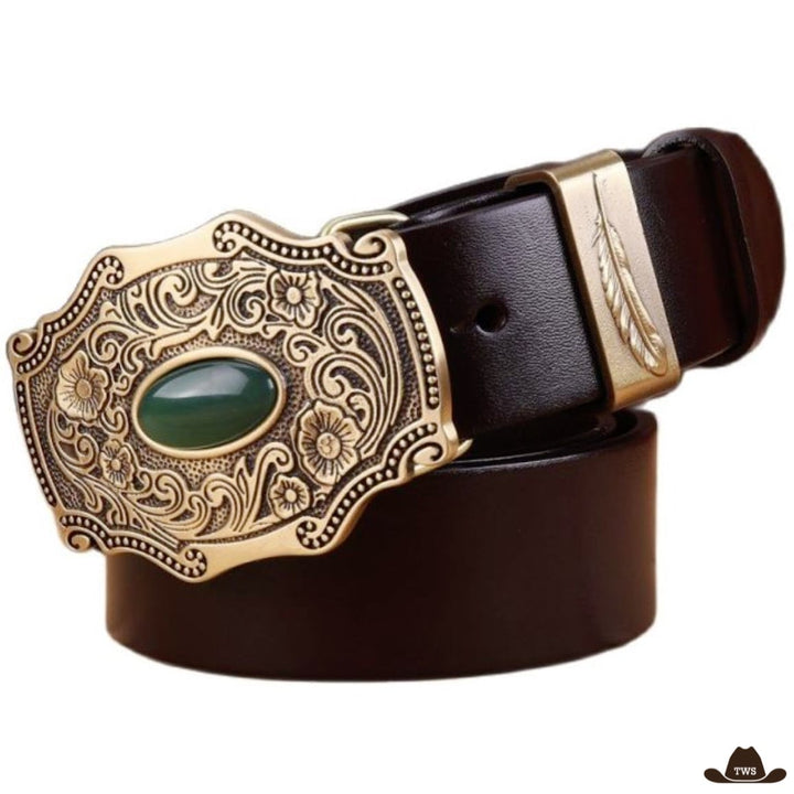 Ceinture Style Western Marron Foncé Femme