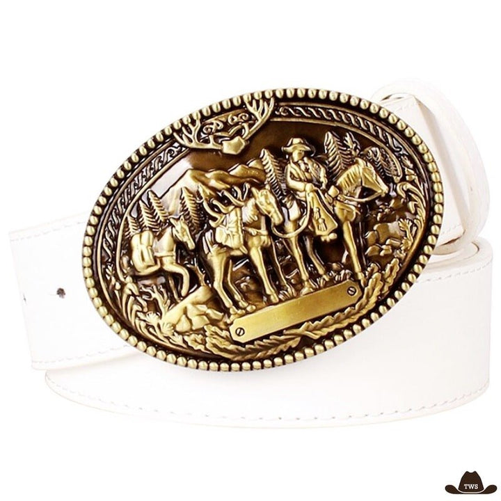 Ceinture Type Cowboy Blanche