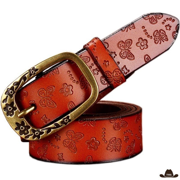 Ceinture Western à Trous Femme