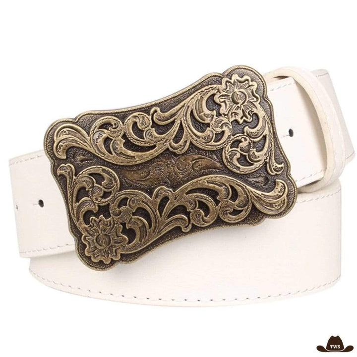 Ceinture Western Cowboy Blanche