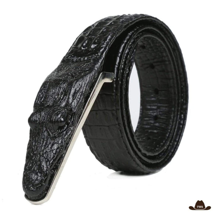 ceinture facon crocodile a boucle western