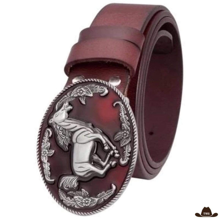 Ceinture Western Cuir Femme Marron