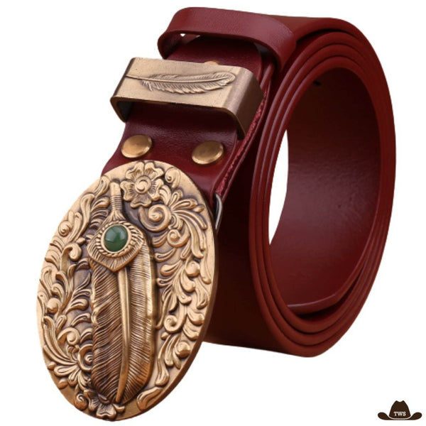 Ceinture Western Dorée Cuir