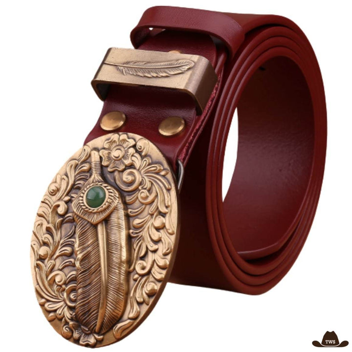 Ceinture Western Dorée Cuir