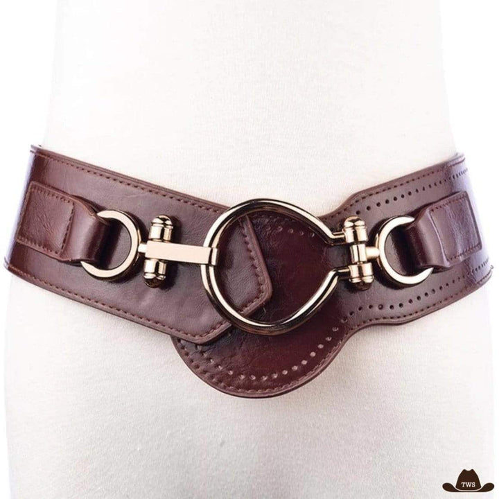 Ceinture Western Élastique Marron