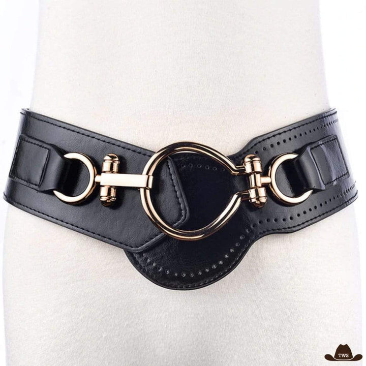 Ceinture Western Élastique Noire