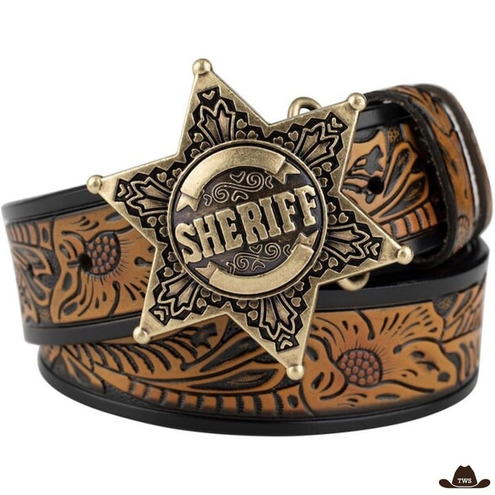 Ceinture Western Étoile Orange