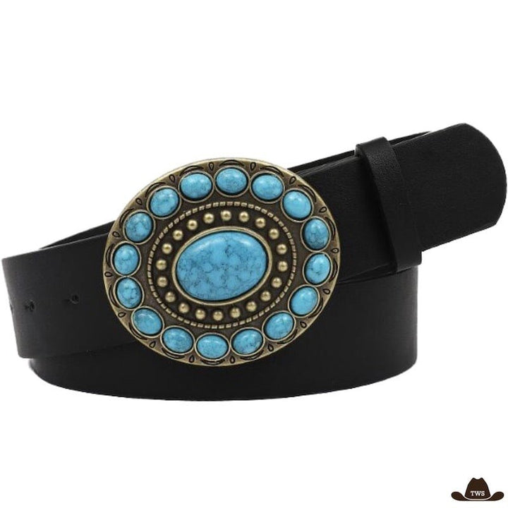 Ceinture Western Femme Turquoise Ovale