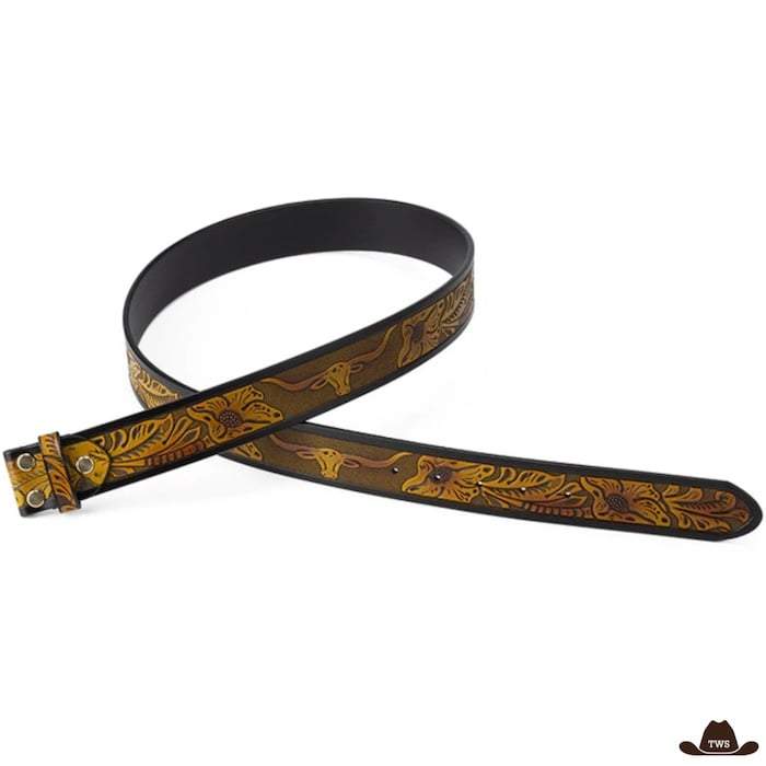 Ceinture Western Pour Boucle Interchangeable Taureau