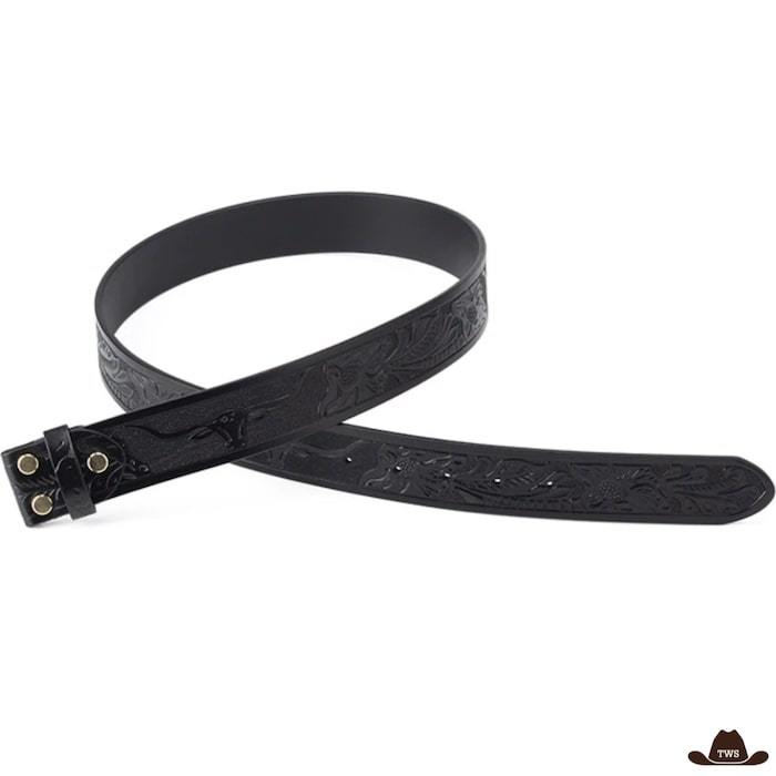 Ceinture Western Pour Boucle Interchangeable Taureau Noir