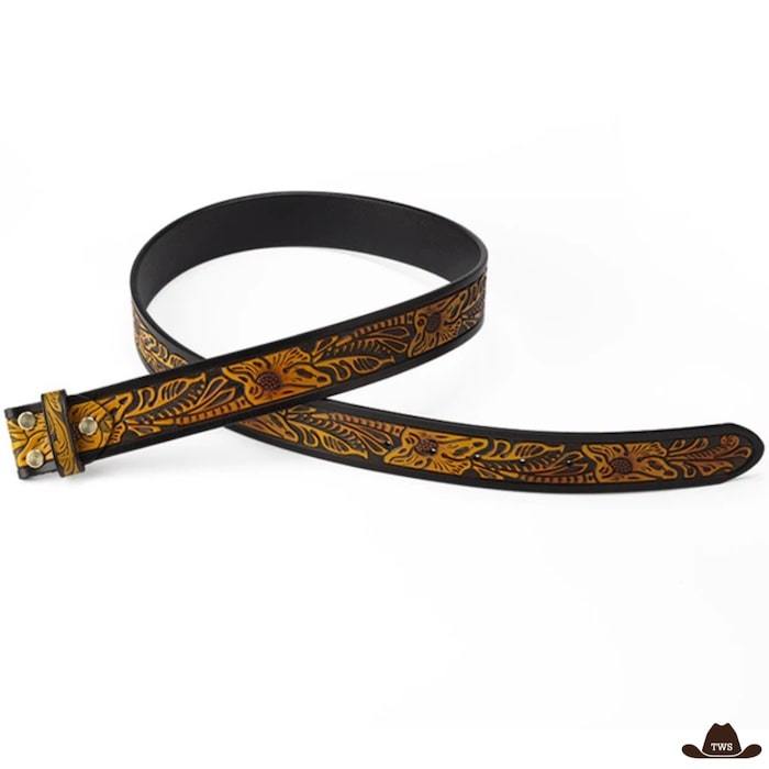 Ceinture Western Pour Boucle Interchangeable Fleurs