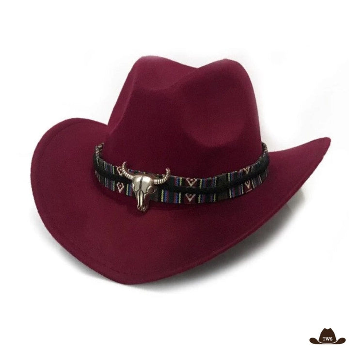 Chapeau Cowboy Cow Style Bordeaux