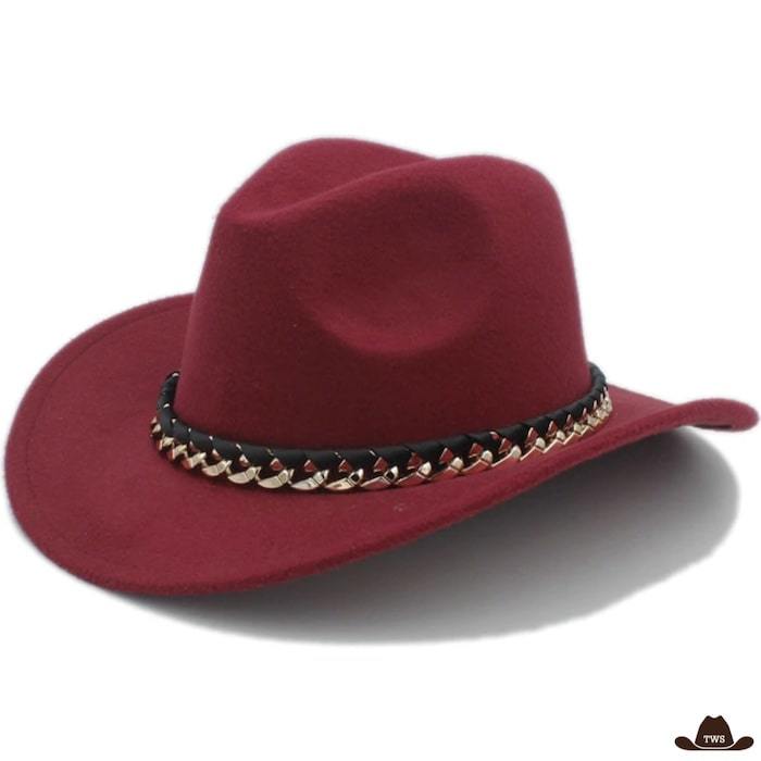 Chapeau Cowboy Moderne Bordeaux