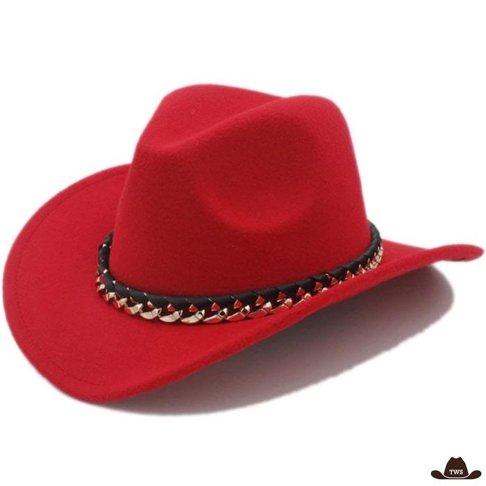 Chapeau Cowboy Moderne Rouge