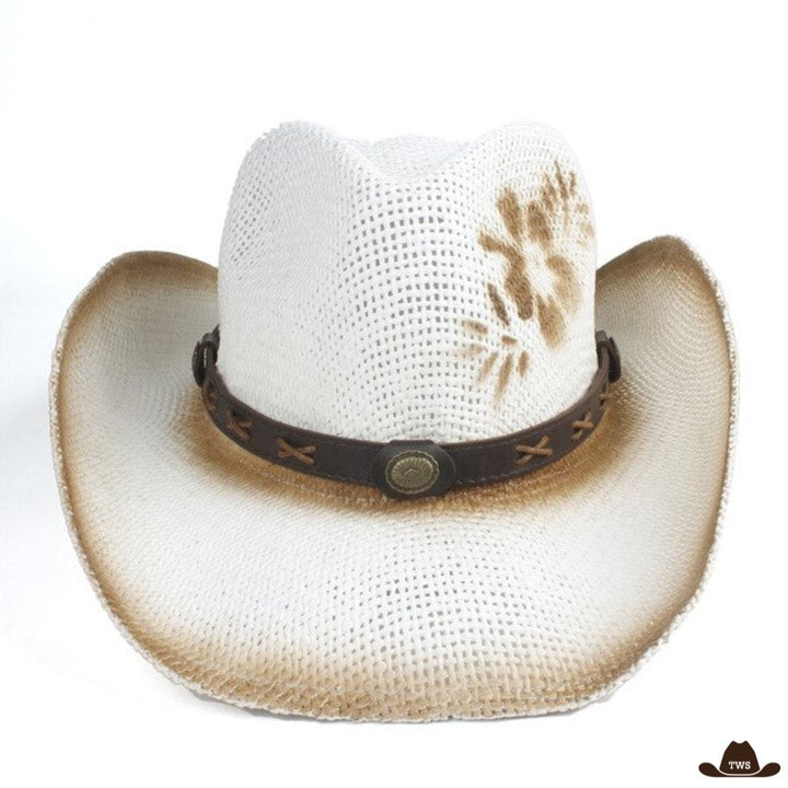 Chapeau de Country Blanc Cuir