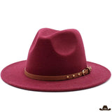 Chapeau de Cowboy à Bord Plat Bordeaux