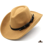 Chapeau de Cowboy à Boucle Beige