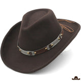 Chapeau de Cowboy Avec Ficelle Marron