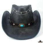 Chapeau western full cuir noir